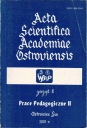 Acta Scientifica Academiae Ostroviensis z. 8