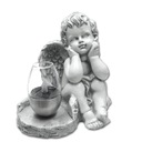 СЕРАЯ ГИПСОВАЯ ФИГУРКА Гробница СОЛНЕЧНАЯ СВЕТОДИОДНАЯ ЛАМПА