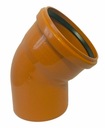 КОЛЕНО НАРУЖНОЕ Канализационное С ПРОКЛАДКОЙ ПП 110/45 ОРАНЖЕВЫЙ