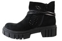Členkové čižmy Sweet Shoes D7923 VEĽ.37 Čierny semiš Originálny obal od výrobcu škatuľa