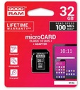 КАРТА GOODRAM MICROSD 32 ГБ MICRO CL10 SD-АДАПТЕР