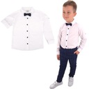 Рубашка белых мальчиков элегантная с мухой 146