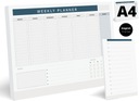BIUWAR A4 ROK NOTES kalendarz PLANER 364 ORGANIZER + notes magnetyczny BLUE