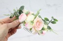 Гребень для волос пионовидная роза РОЗОВОЕ свадебное украшение