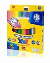 Шестиугольные карандаши XXL, 48 цветов, графит, 4 мм + точилка Astra