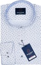 Elegantná vizitková modrá pánska košeľa na stojačiku s lycrou SLIM-FIT