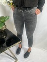 Rozciągliwe spodnie jeansowe szare r. 38 Stan (wysokość w pasie) wysoki