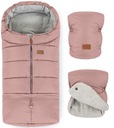 PETITE&MARS ЗИМНИЙ СПАЛЬНЫЙ МЕШОК + МУФТЫ ДЛЯ РОЗОВОЙ КОЛЯСКИ