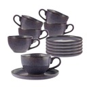 Кофейные чашки и блюдца Altom Design Reactive Violet 220 мл, 6 шт.