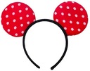 OPASKA CZERWONA MYSZKA MIKI W KROPKI GROSZKI USZY