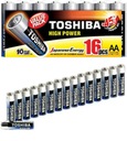 16 ЩЕЛОЧНЫХ БАТАРЕИ AA LR6 1,5 В МУЛЬТИПАКЕТ TOSHIBA ВЫСОКОЙ МОЩНОСТИ
