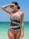 SHEIN JEDNOCZĘŚCIOWE MONOKINI WZÓR SIATKA (M) Materiał dominujący poliester