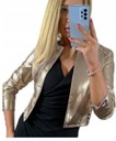 Женская золотая куртка-болеро из эко-кожи размер (36-50) 46