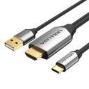 Адаптер VENTION Type-C — HDMI 4K + USB Power 1,5 м