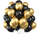 Металлические шары черное золото блестящее глянцевое Большой микс