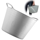 Корзина гибкий пластиковый контейнер универсальный 26l круглый серый