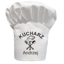 Czapka kucharska wysoka biała twój napis wzór 11