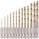 НАБОР СВЕРЛ УНИВЕРСАЛЬНЫЕ HSS ТИТАНОВЫЕ СВЕРЛА С ШЕСТИГРАННЫМ ШЕСТИГРАНОМ НАБОР СВЕРЛ 1/4 13 шт.