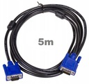 Kabel VGA 5M Monitor PC D-SUB Full HD VGA SVGA 5m * Solidny przewód 5 m