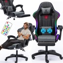 ПОВОРОТНОЕ ИГРОВОЕ КРЕСЛО С RGB СВЕТОДИОДНОЙ ПОДГОТОВКОЙ И МАССАЖНЫМ КРЕСЛОМ