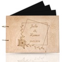 Гостевая книга для пожеланий, деревянный альбом для фотографий и записей, свадебный сувенир.