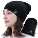 CZAPKA JESIENNA ZIMOWA CIEPŁA AKRYL MĘSKA DAMSKA WORKOWATA SMARFETKA CZARNA
