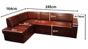 Skórzany narożnik sofa kanapa ze skóry naturalnej Wysokość mebla 74 cm