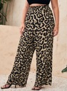 SHEIN PLUS SIZE DÁMSKE NOHAVICE V LEOPARD 46 VUG Dominujúci materiál polyester