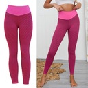 Dámske textúrované nohavice na jogu s vysokým pásom Gym Legíny na cvičenie Fitness S ružové Veľkosť menšie ako XS