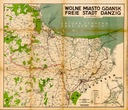 Старая карта Вольного города Гданьска 1930 года. 50х40м