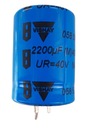 Вставной конденсатор Vishay BC, 105°C, 2200 мкФ, 40 В.