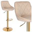 HOKER KRZESŁO BAROWE WELUROWE REGULOWANE OBROTOWE PIKOWANE GLAMOUR BEŻOWE