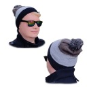 ШАПКА ЗИМНЯЯ МУЖСКАЯ, НОРВЕЖСКИЙ УЗОР, с теплой кисточкой.