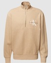 Calvin Klein Jeans Pletený sveter s detailmi s logom -béžová melanž veľ. XL EAN (GTIN) 8720107173170