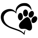 Автомобильная наклейка PAW IN HEART Paw Paws 12x10 см для собак - видимая