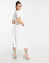 Fashion Union biele midi šaty výstrih XL Ďalšie vlastnosti žiadne