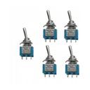 5pcs Blue Miniature Toggle Switches on / on Model