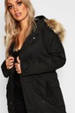 BOOHOO KURTKA PARKA KAPTUR FUTERKO 635 NG2__48 Kolor czarny