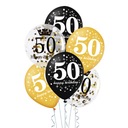 Элегантные воздушные шары на 50-летие, золотой принт, 6 шт.
