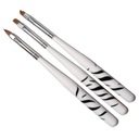 ZESTAW PĘDZELKÓW DO PAZNOKCI ŻELU 3 SZT. ZEBRA