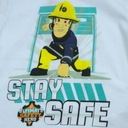 Tričko Požiarnik Sam Safe biele 128 Výstrih okrúhly