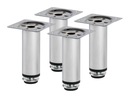 4 x РЕГУЛИРУЕМЫЕ МЕБЕЛЬНЫЕ НОЖКИ ХРОМ H-100 MM