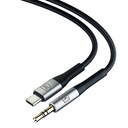 Czarny Kabel Przejściówka USB-C do Mini Jack 3,5 mm - 3mk AUX Cable 1M