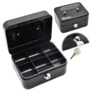 МЕТАЛЛИЧЕСКАЯ КАССЕТА ДЛЯ ДЕНЕГ С КЛЮЧОМ, МАЛЕНЬКИЙ СЕЙФ ДЛЯ МАГАЗИНА, ЧЕРНЫЙ