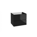 ШКАФ ДЛЯ ВАННОЙ 60 СМ ГЛЯНЦЕВЫЙ ЧЕРНЫЙ ПОДВЕСНОЙ