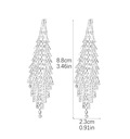 Длинные серьги-нитки с блестящими кристаллами 8,8 см