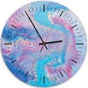 КРУГЛЫЕ НАСТЕННЫЕ ЧАСЫ ФотоКартина 80см Синий мрамор