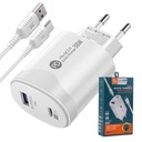 БЫСТРОЕ СЕТЕВОЕ ЗАРЯДНОЕ УСТРОЙСТВО 2xUSB QC3.0 + КАБЕЛЬ ТИПА C В КОМПЛЕКТЕ | ПД 38Вт