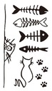 Прочное временное ТАТУ кошки рыбки рыбки не только для руки М196
