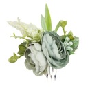 Маленькая расческа для волос в стиле бохо БИРЮЗОВЫЙ головной убор с пионом